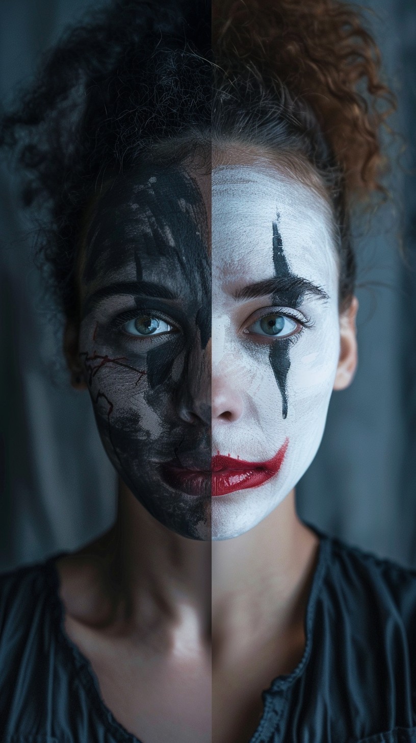 Split Colour Face Frame Free Split Face Art Image - Artistic, Makeup, Portrait | Download at ...