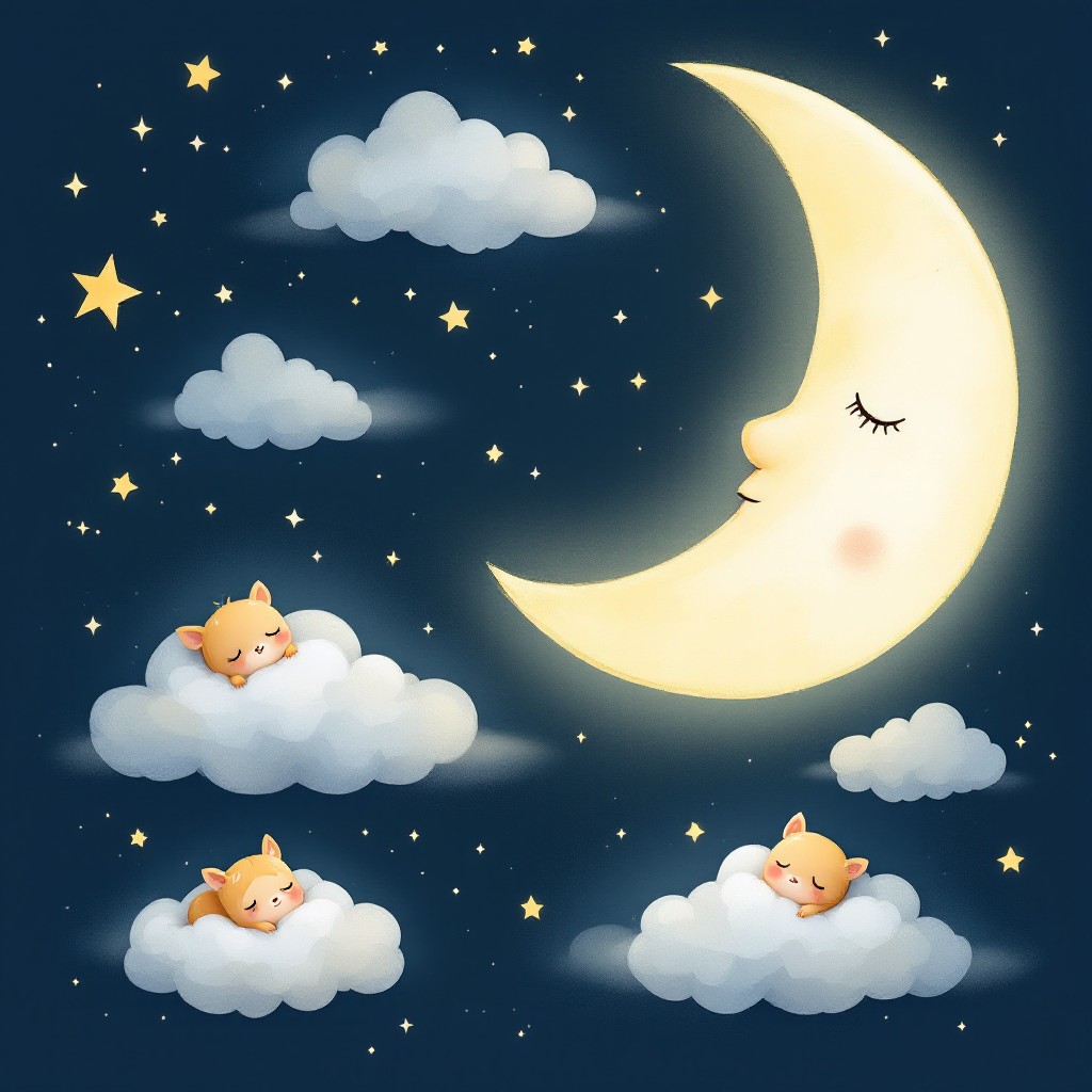 Free Moonlit Dreamy Night Image - Moon, Stars, Clouds | Download at ...