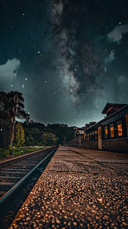 Free Starry Night Train Image - Stars, Train, Night | Download at StockCake