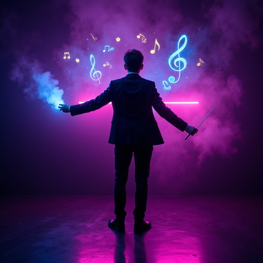Conductor Visual Free Neon Symphony Conductor Photo - Conductor, Cyberpunk, Holographic ...