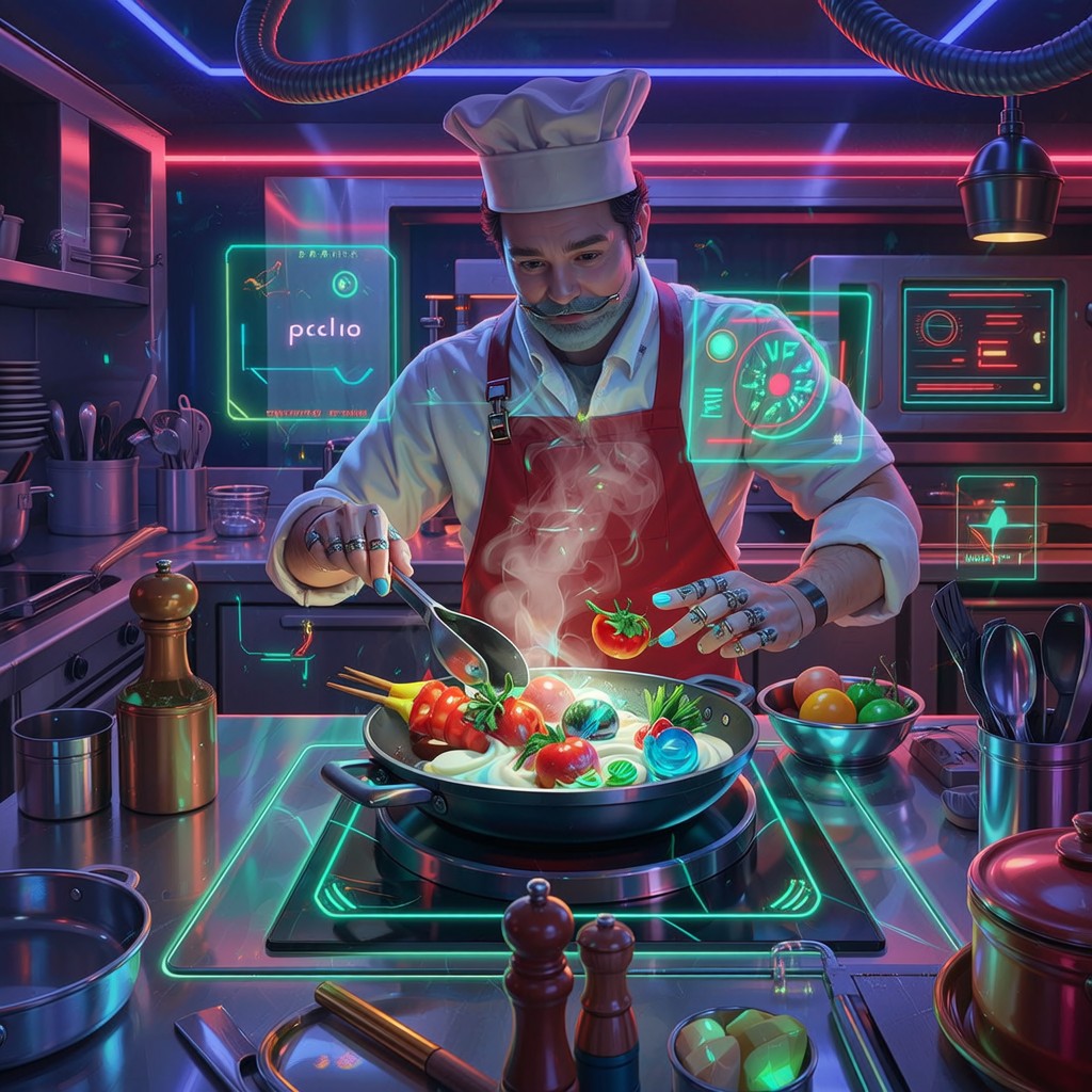 Free Cyberpunk Chef Cooking Image - Chef, Cyberpunk, Neon | Download at ...