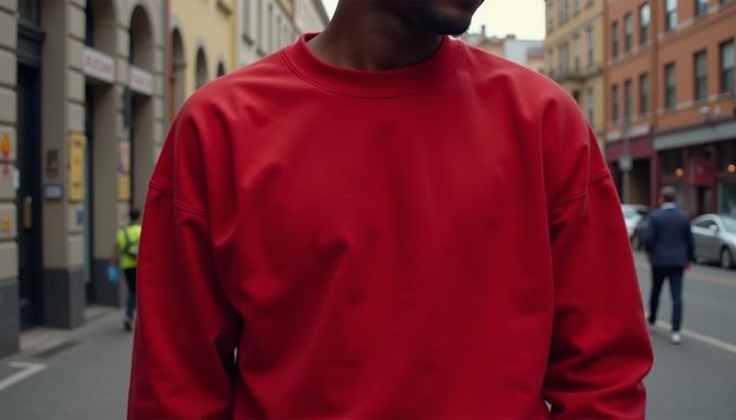 Free Red urban style Image - Red, Sweatshirt, Urban | Download at StockCake