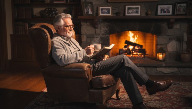 Fireside Rocking Chair Reading Free Fireside Reading Relaxation Image - Elderly, Gentleman, Man ...