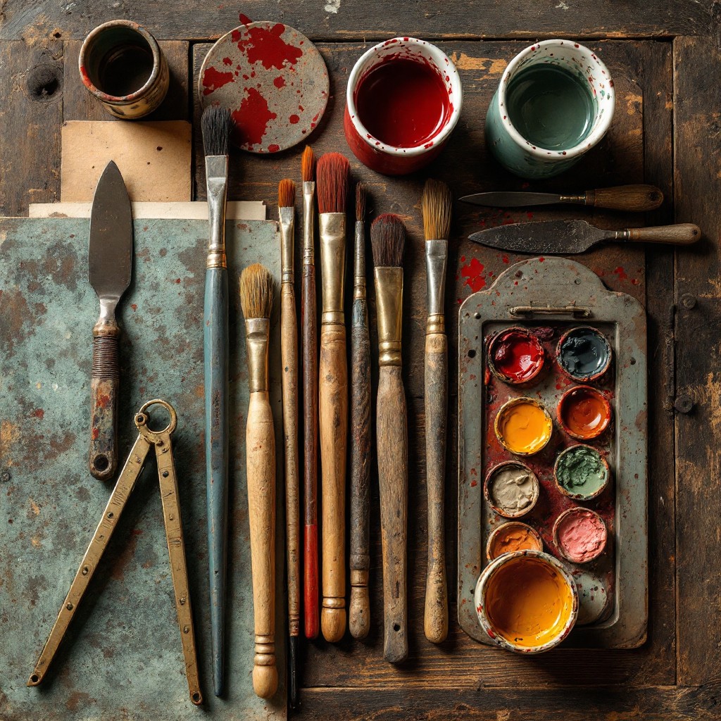 Free Vintage Artist Tools Image - Vintage, Paintbrushes, Art | Download ...
