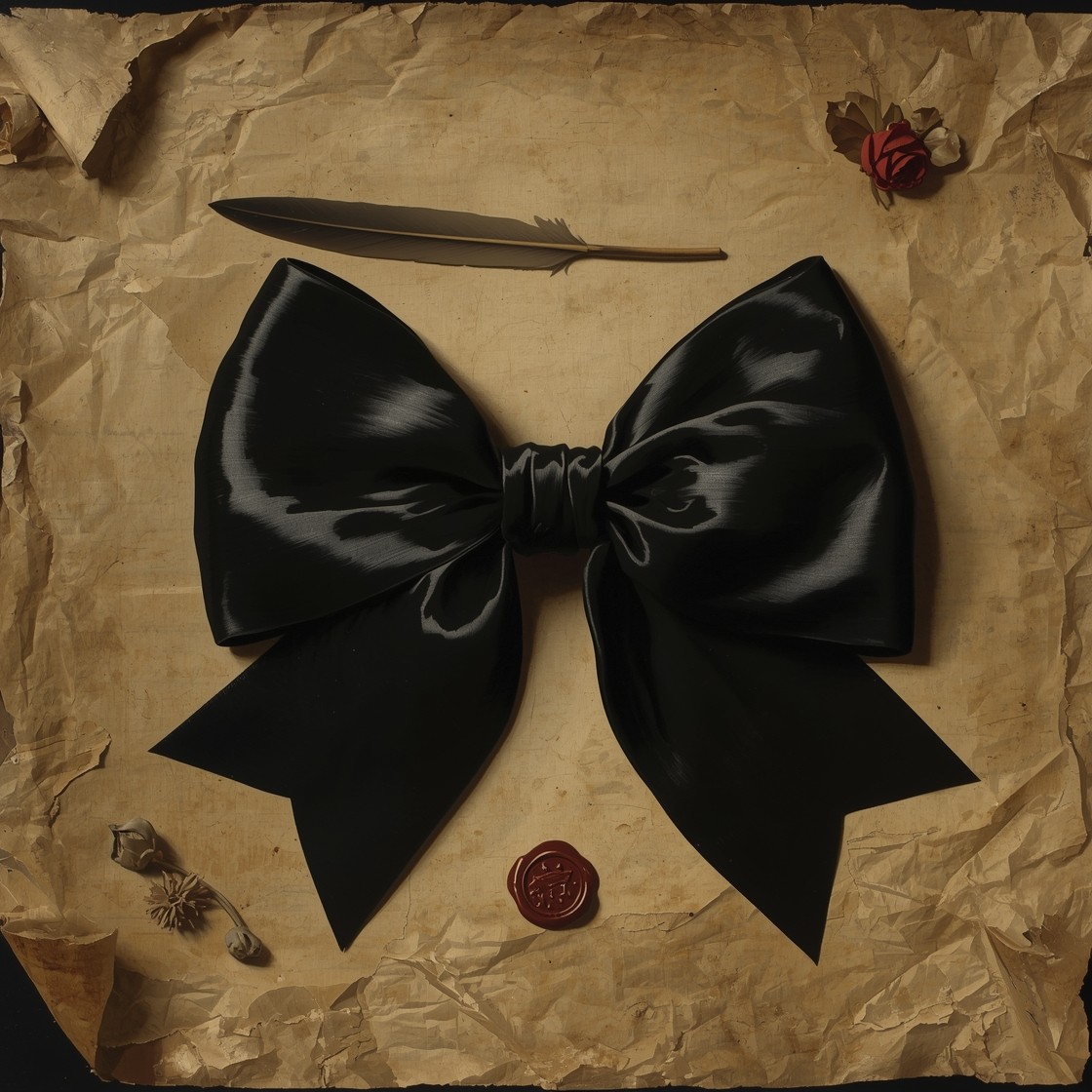 Free Elegant Black Bow Image - Bow, Silk, Parchment | Download at StockCake