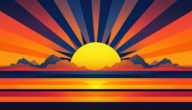 Sunset Radiating Vector Free Radiant Sunset Rays Image - Sunset, Radial, Sunburst | Download at ...