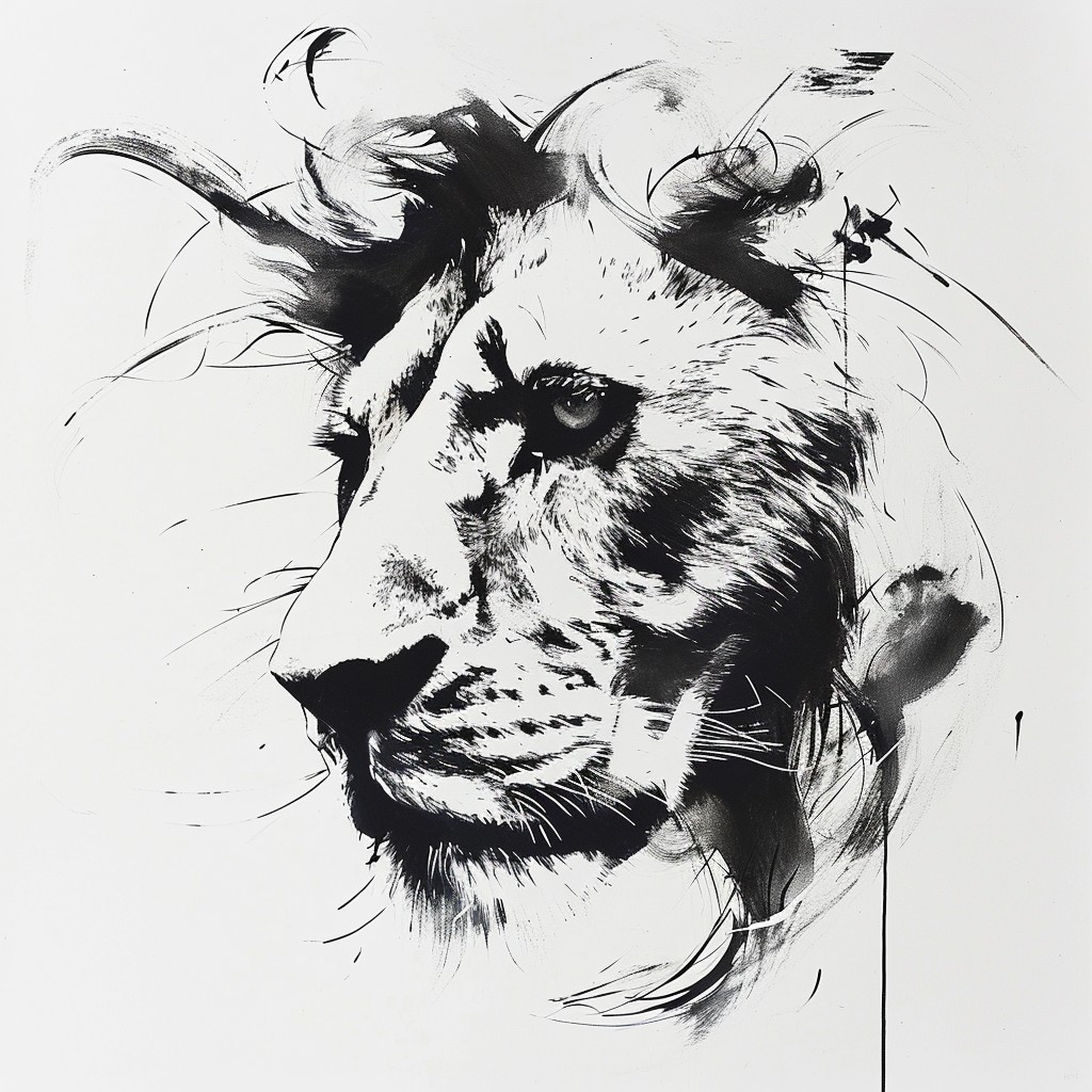 Free Monochrome Lion Art Image - Lion, Artwork, Monochrome | Download ...