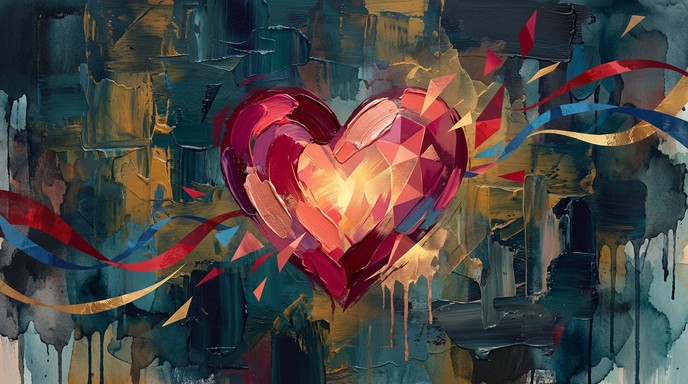 Free Vibrant Heart Artwork Image - Heart, Abstract, Painting | Download ...