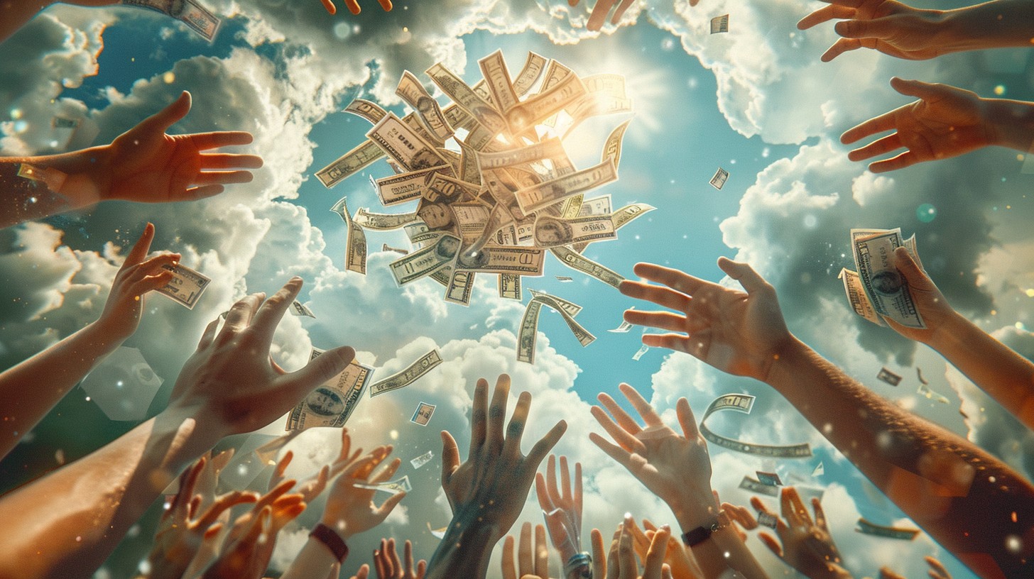 Free Money Raining Down Image - Money, Hands, Sky | Download at StockCake