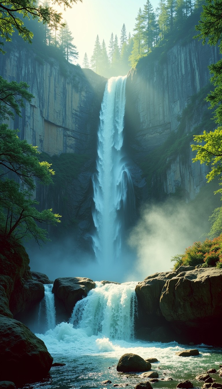 Free Towering Azure Cascade Image - Waterfall, Cascade, Majestic ...