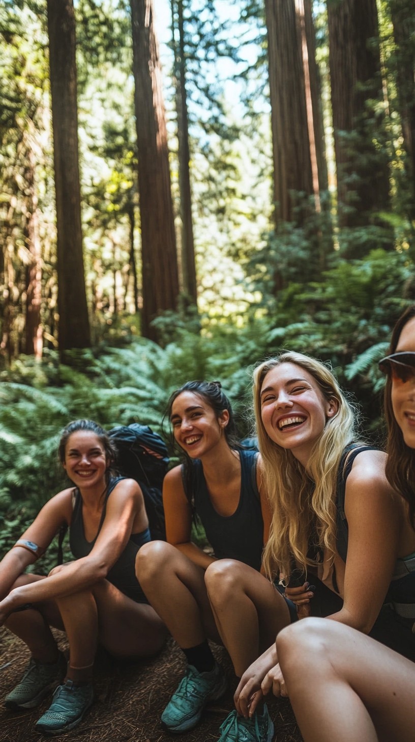 Free Friends enjoying nature Image - Friends, Forest, Laughing ...
