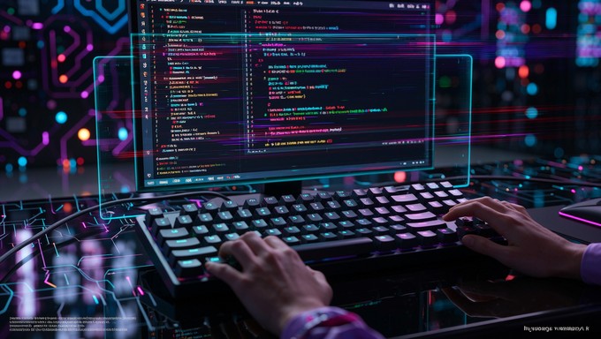 Free Cyberpunk Coding Setup Image - Cyberpunk, Neon, Workstation ...