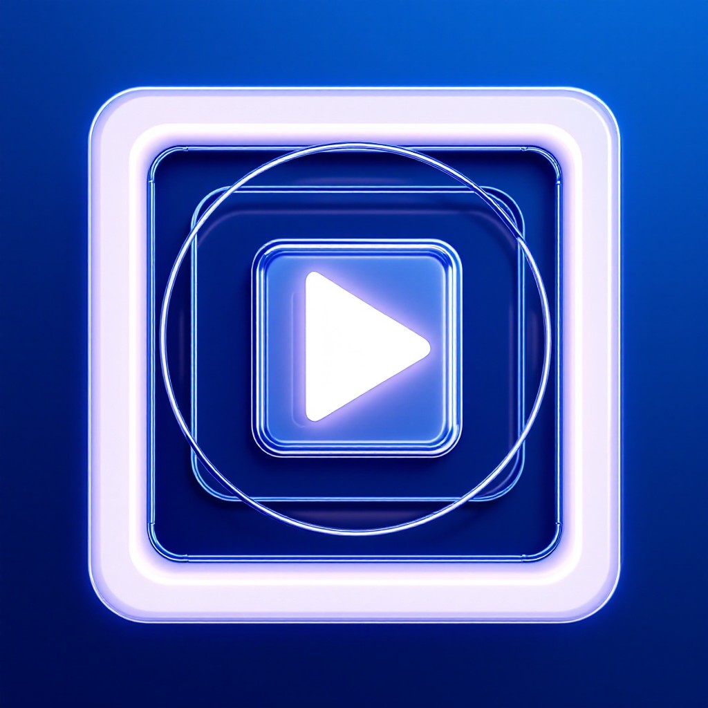 Free Glowing Play Button Image - Play, Button, Blue | Download at StockCake