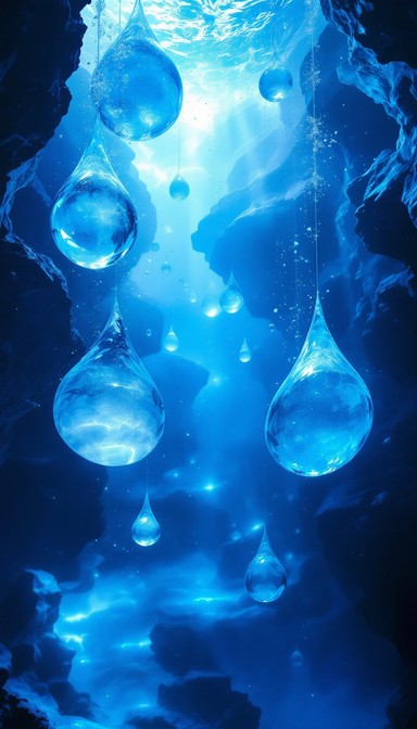 Download Crystalline Blue Abyss Image - Droplets, Water, Blue | StockCake