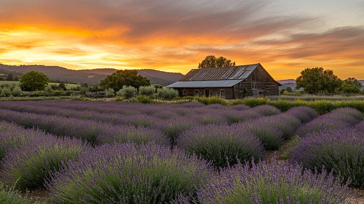 Free Lavender Fields Sunset Image - Sunset, Lavender, Barn | Download ...