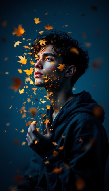 Free Autumn Leaves Portrait Image - Autumn, Leaves, Man | Download at ...