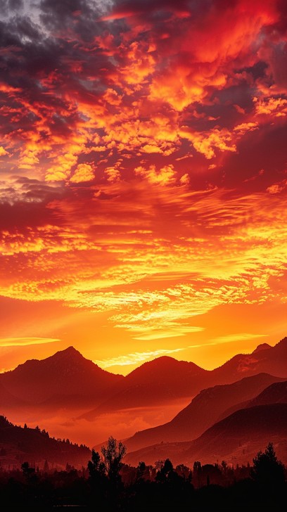 Free Fiery Mountain Sunset Image - Sunset, Mountains, Orange | Download ...