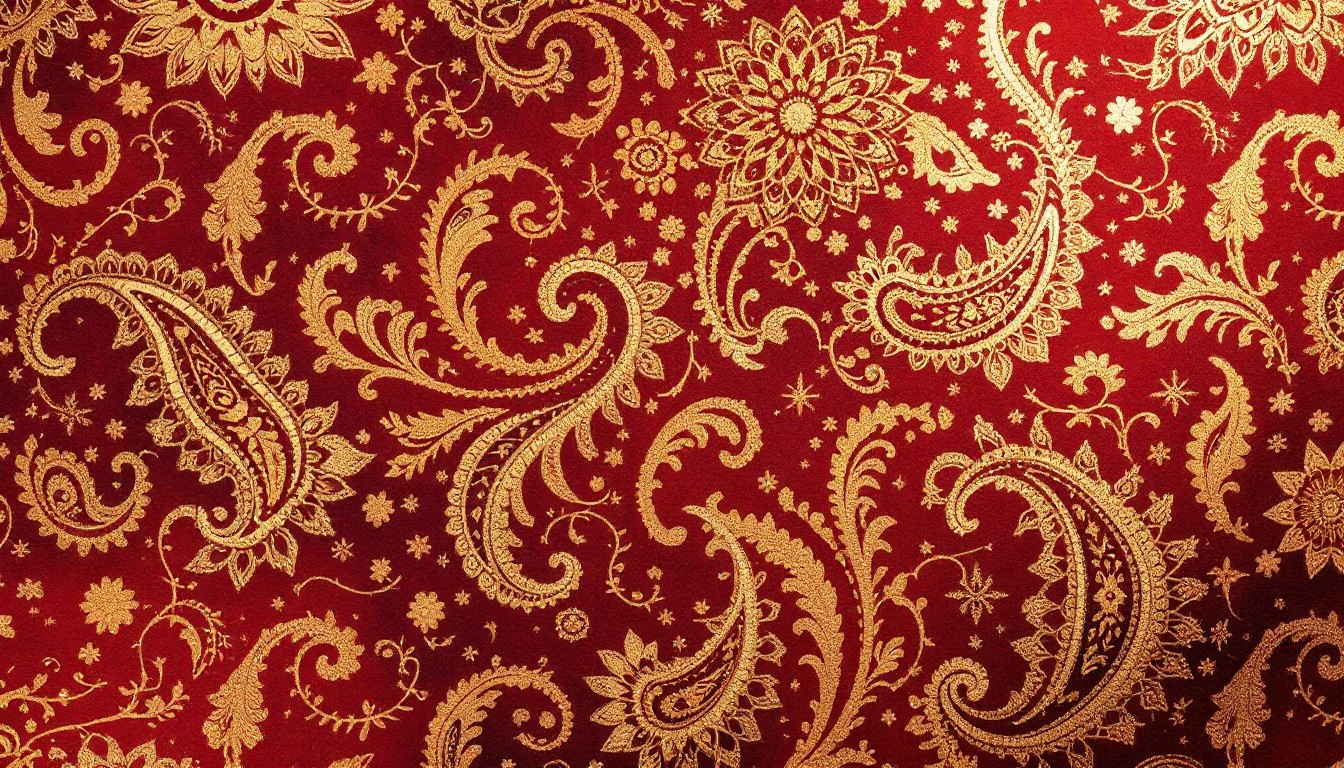 Free Regal Paisley Pattern Image - Paisley, Burgundy, Golden  Vibrant Exquisite Red and Gold Paisley Wrap main image 0