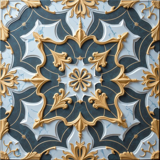 Free Decorative Tile Design Image - Blue, Gold, Ornate | Download at ...