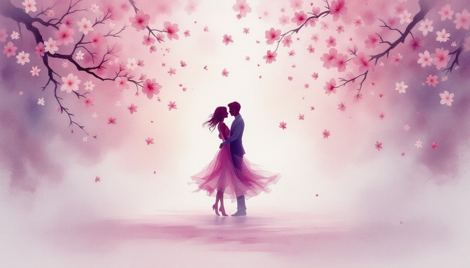 Free Dancing Through Blossoms Image - Romantic, Watercolor, Dance ...