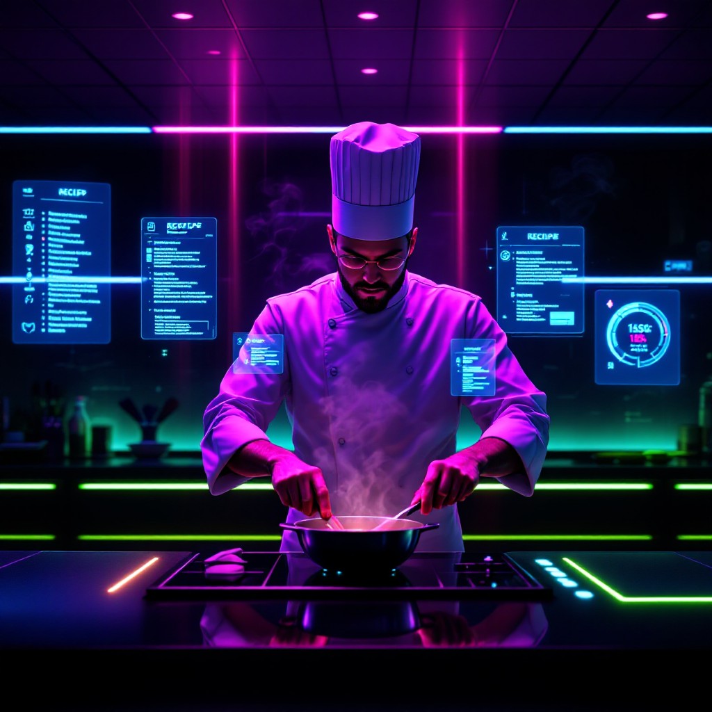 Free Cyberpunk Chef Cooking Image - Cyberpunk, Chef, Neon | Download at ...