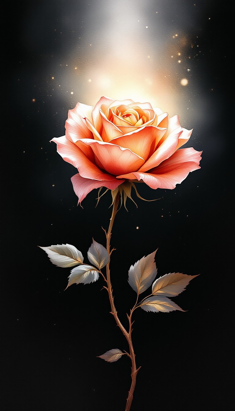 Free Copper Rose Illuminated Image - Rose, Copper, Watercolor ...