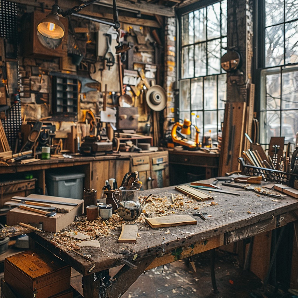 Fast Carpentry Workshop Free Cluttered Carpenter's Workshop Image - Workshop, Carpentry ...