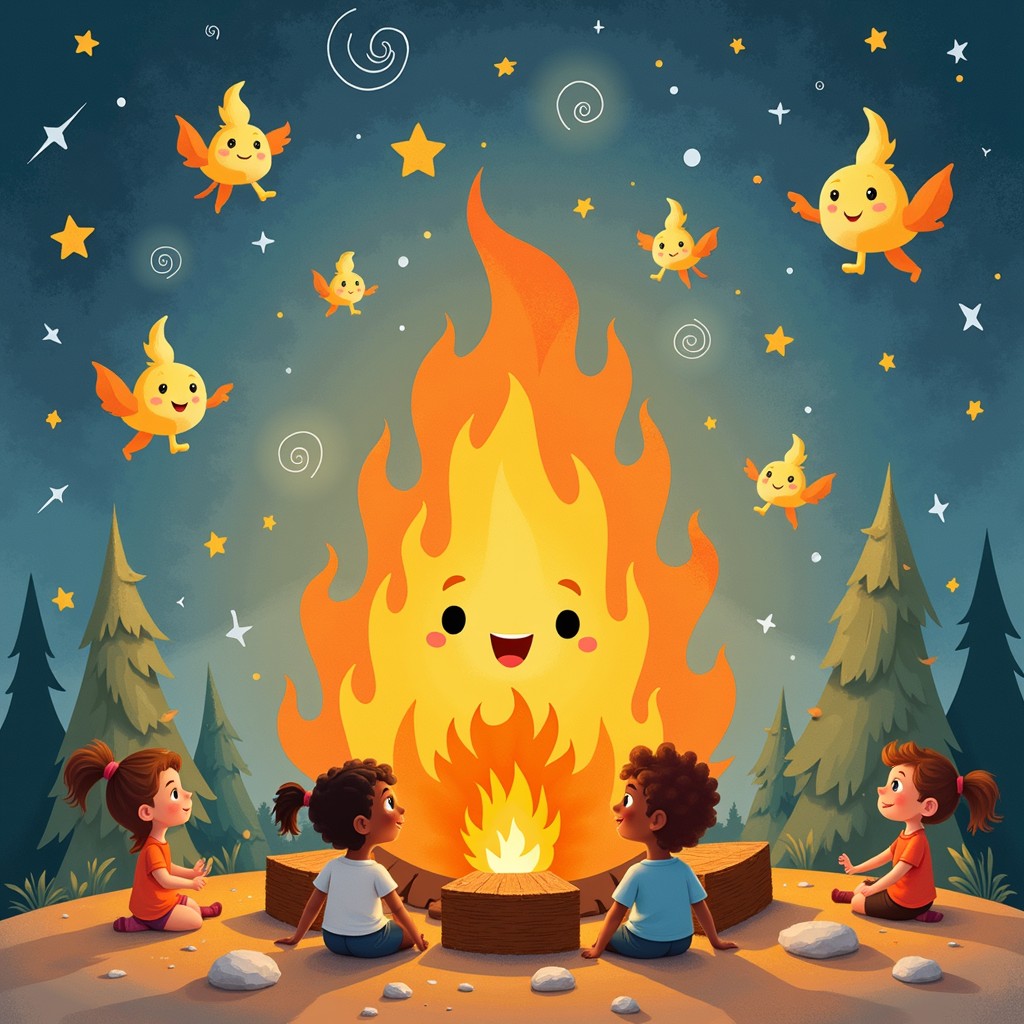 Free Magical Campfire Friends Image - Campfire, Whimsical, Children ...