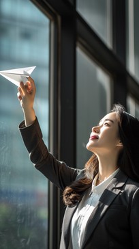 Paper Launch Picture Free Joyful Paper Launch Image - Businesswoman, Paper Airplane, Joy ...