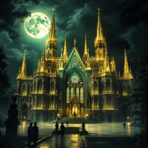 Free Moonlit Gothic Cathedral Image - Gothic, Cathedral, Spires ...
