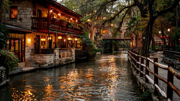 Free Riverside Evening Ambience Image - River, Evening, Lights ...
