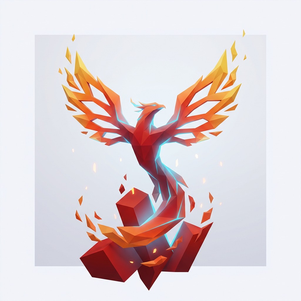 Baixe a Imagem Fênix Mágica em Voxel - Voxel, Fênix, 3d | StockCake