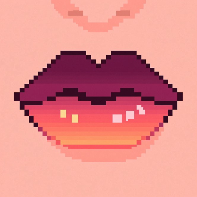 Free Pixel Lip Art Image - Lips, Pixelated, Glossy | Download at StockCake