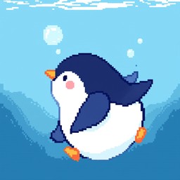 Free Diving Pixel Penguin Image - Pixel, Penguin, Underwater | Download ...