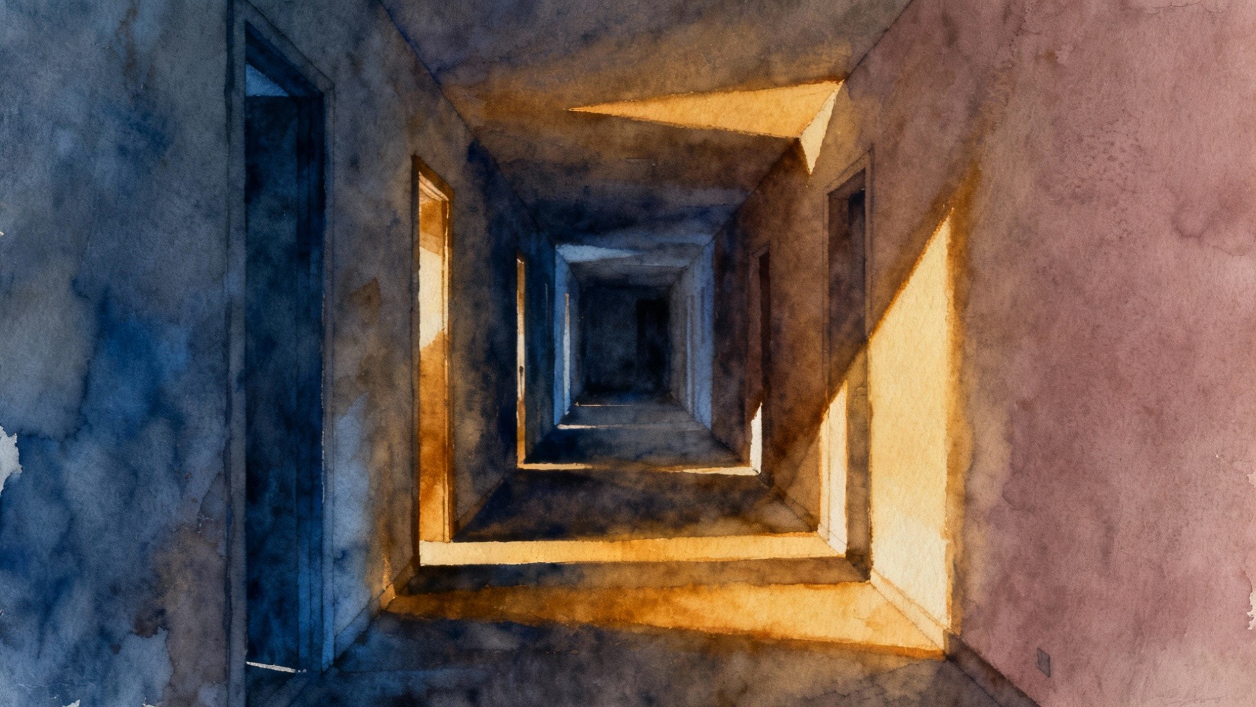 Through Shadow Free Light Through Shadows Photo - Watercolor, Hallway, Corridor ...