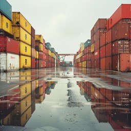 Free Rainy Container Terminal Image - Containers, Shipping, Rain ...