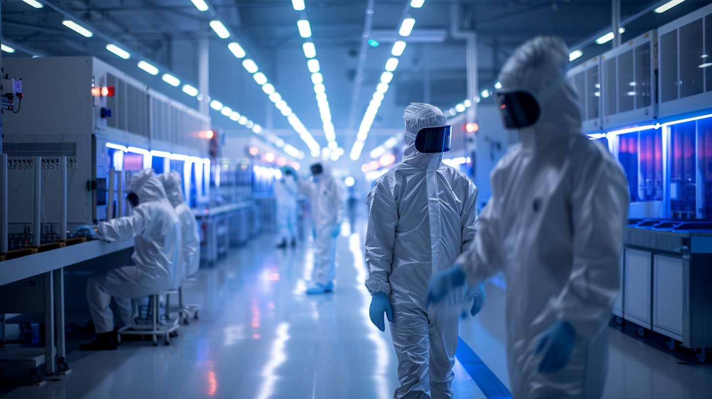 Free High-tech Cleanroom Facility Image - Cleanroom, Technicians ...