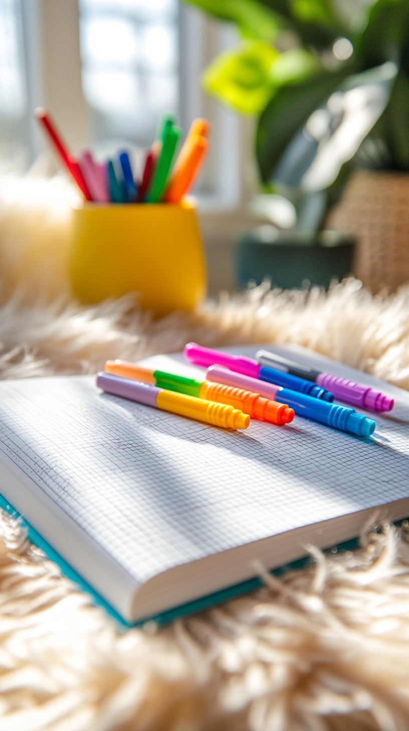 Free Colorful study setup Image - Study, Markers, Notebook | Download ...