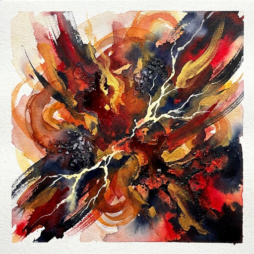 Free Crimson Gold Eruption Image - Watercolor, Abstract, Explosion ...
