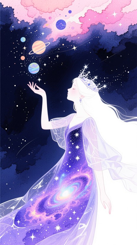 Free Cosmic Princess Guardian Image - Watercolor, Princess, Celestial ...