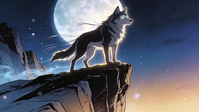 Free Wolf Moon Twilight Image - Wolf, Anime, Manga | Download at StockCake