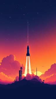Free Rocket Into Sunset Image - Rocket, Sunset, Space | Download at ...