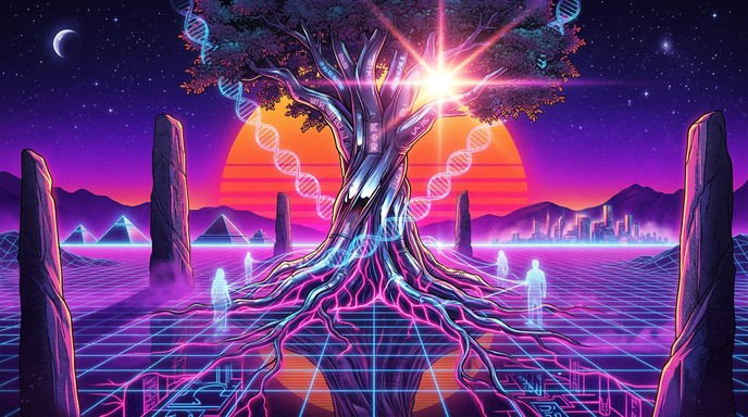 Free Synthwave Sacred Tree Image - Synthwave, Neon, Tree | Download at ...