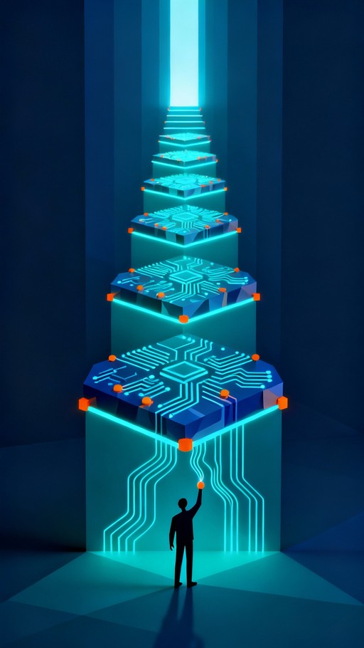 Free Ascending Digital Future Image - Technology, Staircase, Digital ...