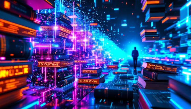 Knowledge Futuristic Free Digital Knowledge Portal Image - Cyberpunk, Holographic ...