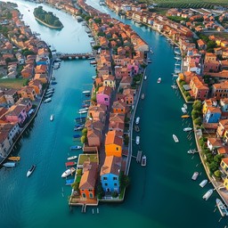 Free Colorful Riverside Houses Image - Venice, Aerial, Colorful ...