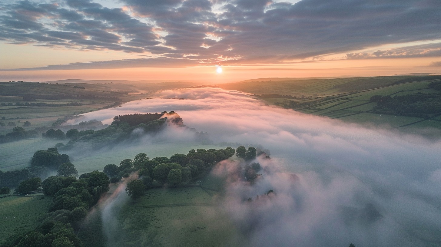 Free Misty Sunrise Panorama Image - Sunrise, Mist, Landscape | Download ...