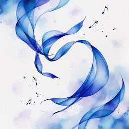 Free Musical Blue Ribbons Image - Watercolor, Ribbon, Blue | Download ...