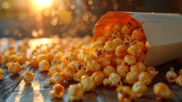 Download Golden Caramel Popcorn Image - Popcorn, Caramel, Golden ...