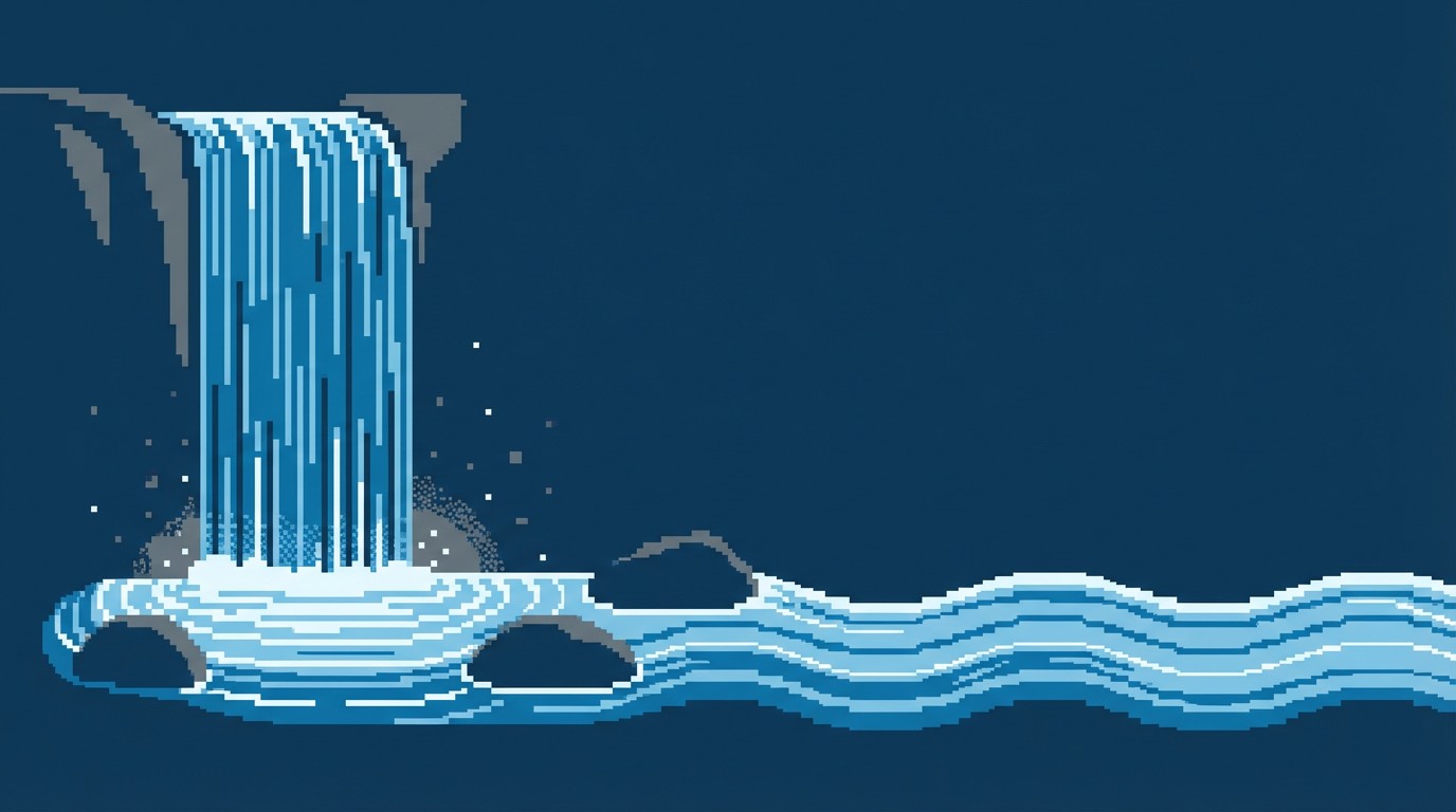 Free Cascading Pixel Waterfall Image - Waterfall, Pixel, Cascade ...